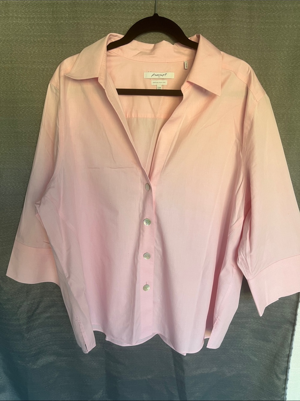 Foxcroft NYC Light Pink Collared button up blouse 22W